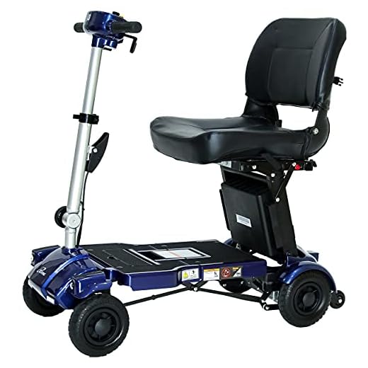 iLIVING USA i3 Foldable Electric Scooter Mobility for Seniors and Adults Alternative to Wheelchair Portable and Travel Friendly, with 18" Deluxe Seat, Blue, 1 Count (Pack of 1) (i3-BU-S18)