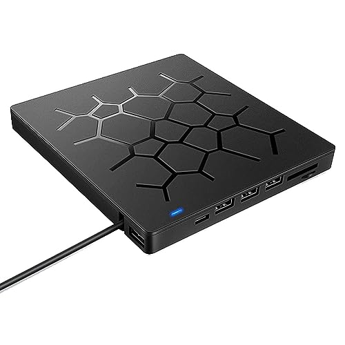 Lecteur CD DVD externe USB C hub SD pour ordinateur et PC portable