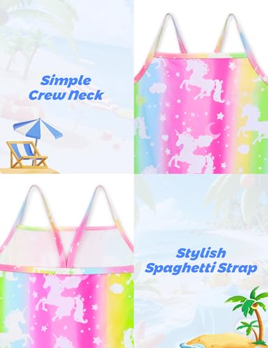 Image of Girls Rash Guard Swimsuit 3 Pieces Long Sleeve UPF50+ Quick Dry Bathing Suit for Toddler 3-12Y
