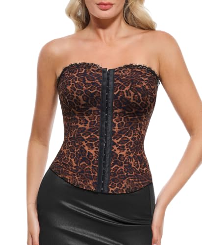 Image of Popilush Corset Tops for Women, Shapewear Boned Bustier Lingerie Tank top