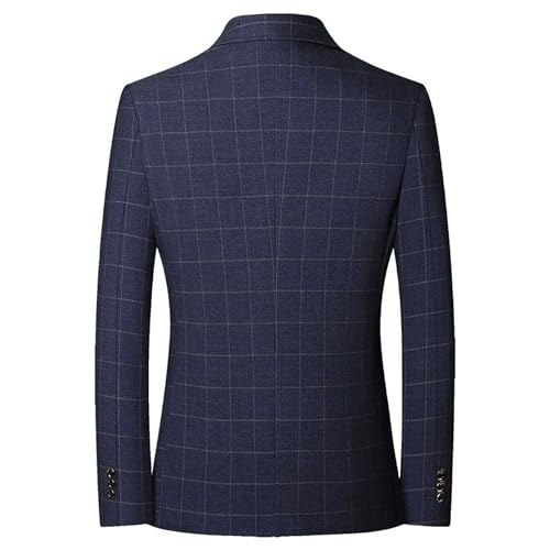Men's Checked Wrinkle-Resistant Blazer Business Casual Two Buttons Slim Suit Jacket Daily Formal Party Sport Coat4