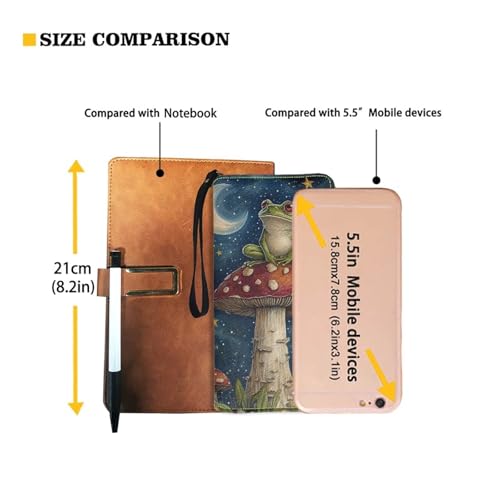 Women RFID Blocking Wallet Cute Frog Mushroom Moon Design Leather Zip Around Phone Clutch Large Capacity Ladies Travel Purse Wristlet3