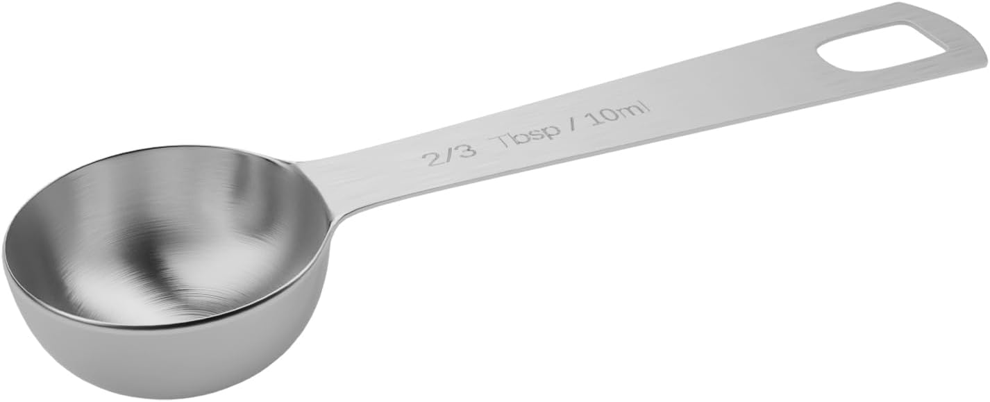 BERYLER 2/3 Tablespoon(10 mL | 2 Teaspoon | 1/3 oz) Single Measuring Spoon, Stainless Steel Individual Measuring Spoons, Metal Measuring Spoons Only