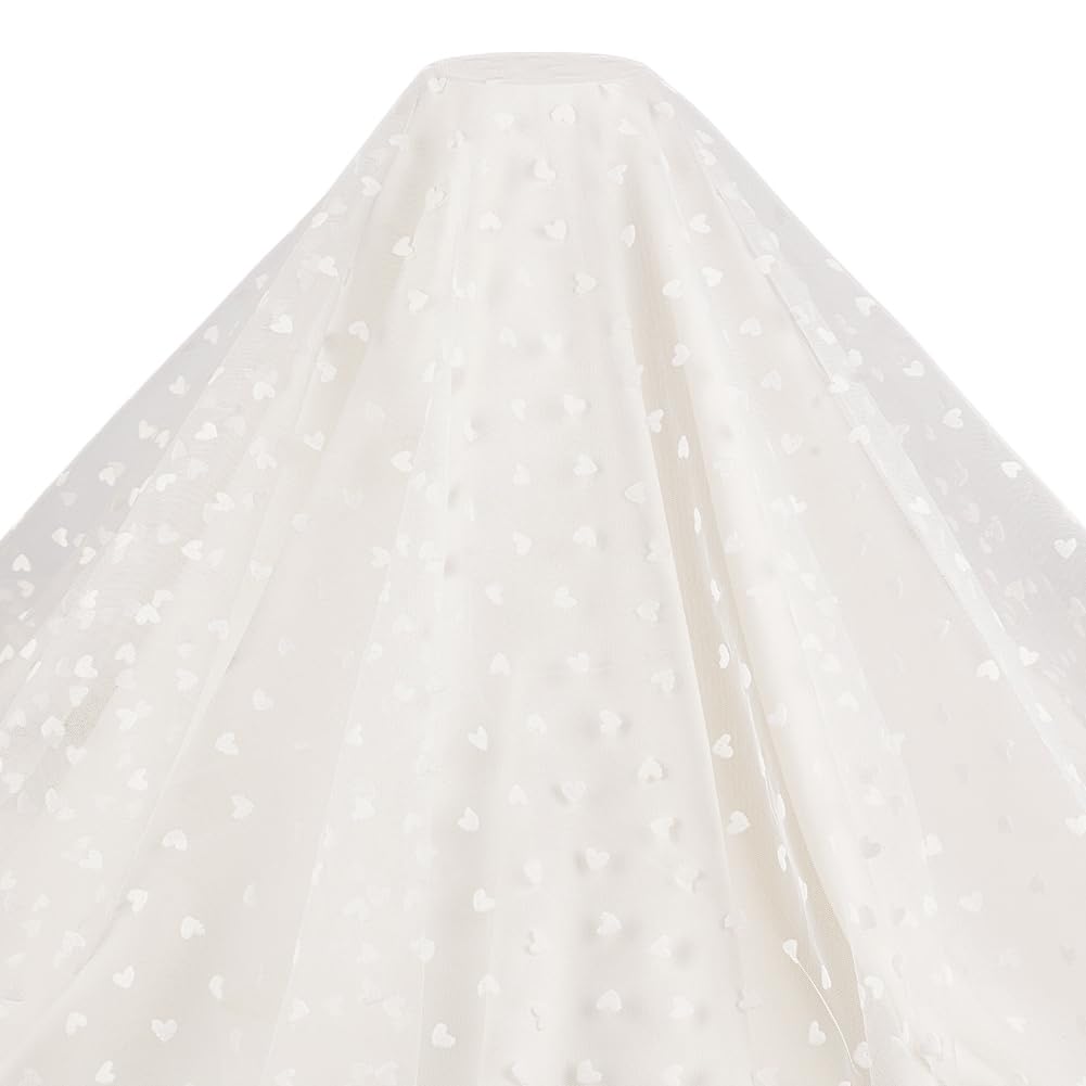 Amazon.com: MAYJOYDIY 2 Yards×63inch White Flocking Heart Lace