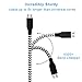 Short Micro USB Cable, OKRAY 5 Pack 1 Feet Colorful Durable Nylon Braided USB Android Charger Sync Charging Cord Compatible with Samsung Galaxy S7/S6 Edge, LG, HTC, Nokia, Sony, PS4, Power Bank