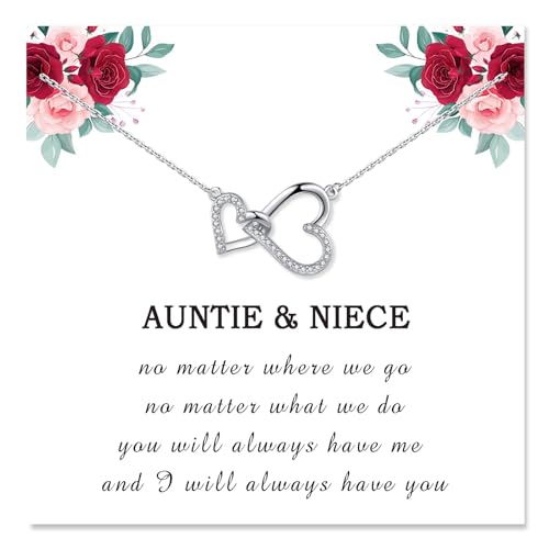 Necklace Gifts for Mom Mother Daughter Grandma Granddaughter Aunt Auntie Niece Big Sister Little Sister -Heart Necklace Jewelry Present as Christmas Birthday Valentines Day Mothers Day Graduation Gift