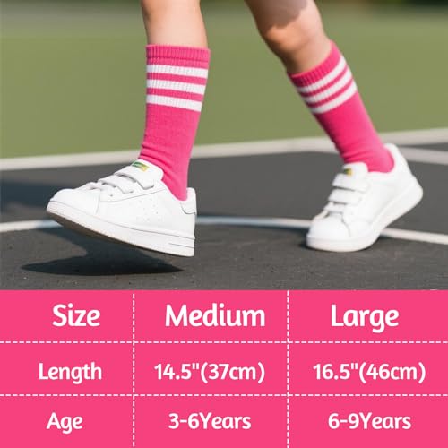 4 Pairs Toddler Soccer Socks Kids Soccer Socks Softball Baseball Youth Athletic Girls Boys Knee High Sock4
