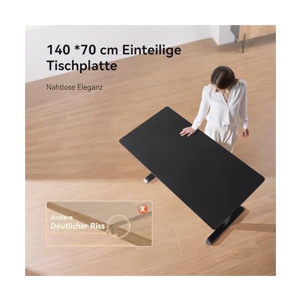 SIHOO 140 cm × 70 cm Einteiliges Elektrisches Stehpult, Sitz-Steh-Schreibtisch mit 4 Speicherhöhen-Einstellungen, Ergonomischer Höhenverstellbarer Schreibtisch für Zuhause & Büro – Bild 5