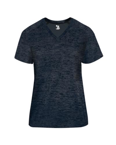 Badger Sports Tonal Blend Ladies' V-Neck Tee Navy Tonal Blend XS