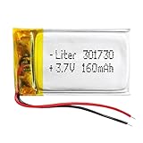 Batteria 301730 LiPo 3.7V 160mAh 0.592Wh 1S 5C Liter Energy Battery per l'elettronica Ricaricabile Telefono Portatile Smartwatch Orologio GPS - Non adatto per Radiocomando 32x17x3mm (160mAh|301730)