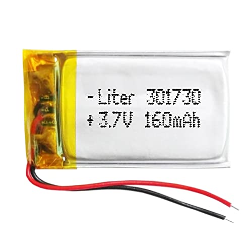 Batería 301730 LiPo 3.7V 160mAh 0.592Wh 1S 5C Liter Energy Battery para Electrónica Recargable teléfono portátil vídeo mp3 mp4 luz led GPS - No Apta para Radio Control 32x17x3mm (160mAh|301730) Cover