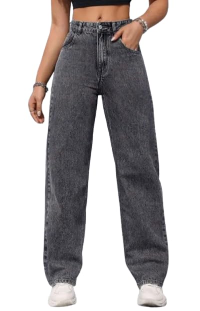 comfits Women's Baggy Jeans, Loose Fit, Grey-picture-40