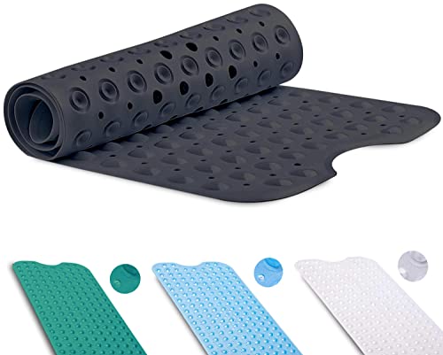 Tapetes Para Baño, Home GVTECH Alfombrilla de baño Antideslizante con ventosas, 100x40cm/40x16in Tapetes para Tina de Baño extralargas | antimoho, Lavable a máquina, sin látex |...