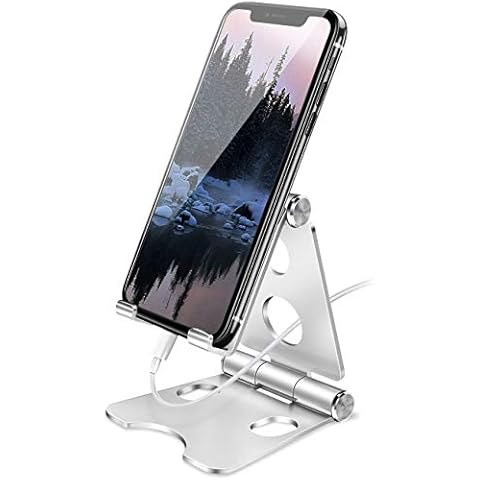 Wurycia Handy Ständer, Handy Halterung für Tisch aus Vollaluminium für iPhone/Samsung/Huawei/Xiaomi/Oneplus Cover