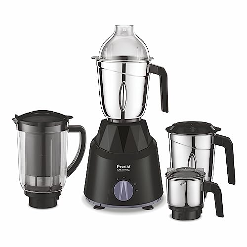 Preethi Galaxy Plus MG-250 Mixer grinder, 750 watt, Pink/Black, 4 Jars - Super Extractor juicer Jar, Vega W5 Motor with 5yr Warranty & Lifelong Free Service