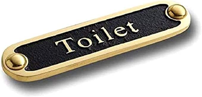 Plaque de porte toilettes laiton traditionnel signalétique artisanale