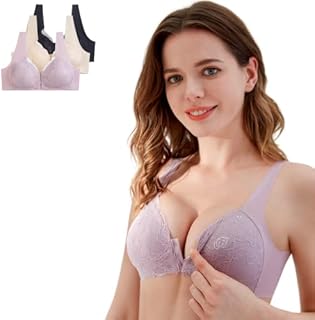 Monaksh 3 Pack Seamless Women's Lace Bra - Full Bust Truly Seamless for Regular, Nursing & Maternity use Wireless Comfy Sleep Bra for Pregnancy with Padding