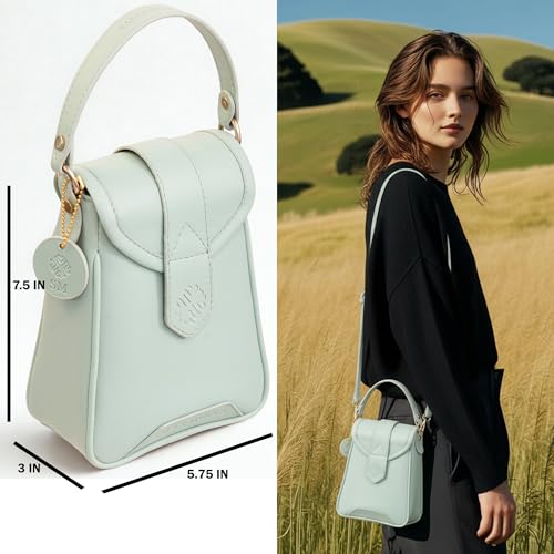Image of SACCI MUCCI Women's Small Handbag /Cross-Body Phone Bag - Stylish PU Leather Mobile Purse with Adjustable Strap