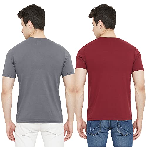 Image of Cotton Solid Regular Fit Half Sleeve T-Shirts for Men