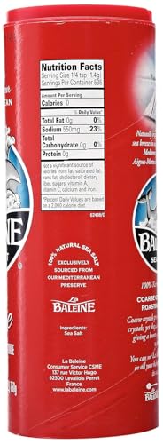 La Baleine Coarse Sea Salt Canister, All-Natural French Sea Salt, Product of France, 26.5 Oz