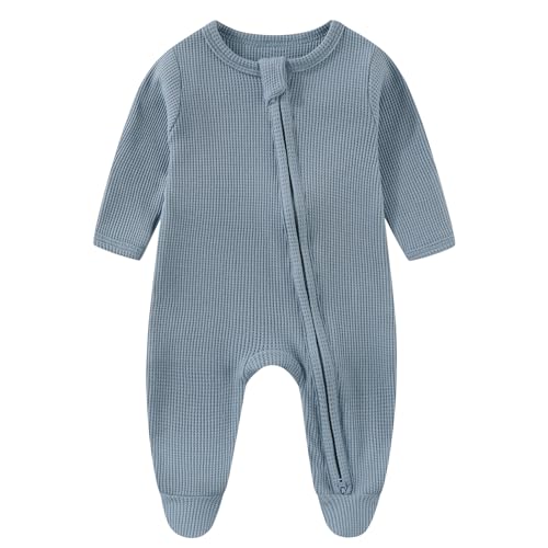 Gajaous Tutina Infante con Zip Doppia Direzione per Neonati, Body per Bambini e Bambine con Piedini Accoglienti, Tutina in Cotone per Neonati 0-12 Mesi