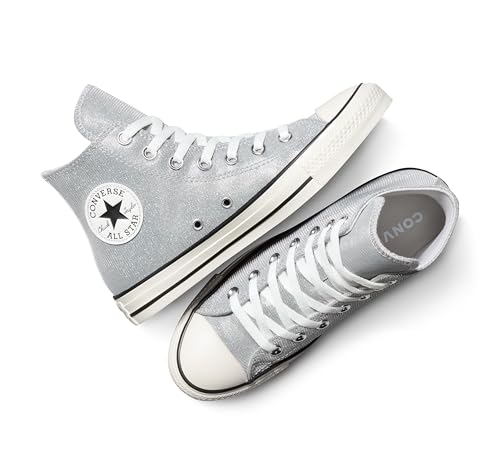 Converse Unisex Adult Chuck Taylor All Star High Top, Barely Grey/Egret/Black, 12.5 Womens/10.5 Mens