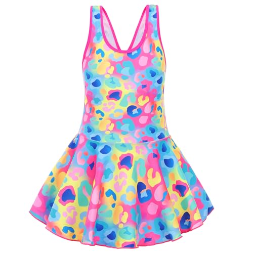 Image of Akokvlar Girl One Piece Swimsuit with Skirt Bathing Suit Swimwear 3-16Y