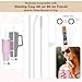Haundry 12inch Reusable Straws for Stanley/Yeti 30oz-40oz Cup Tumbler, 4-Pack Long Plastic Straws with Cleaning Brush, Clear Bend Replacement Straw for Drinking Smoothie, Milkshake | Food Grade Tritan