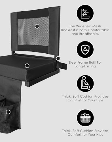 image for MOIICARE Stadium Seats for Bleachers with Back Support, Bleacher Chair