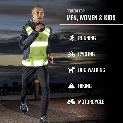 Mesh Safety Vest with Pocket & 2 Wrist Bands, High-Visibility Running Vest - image 5