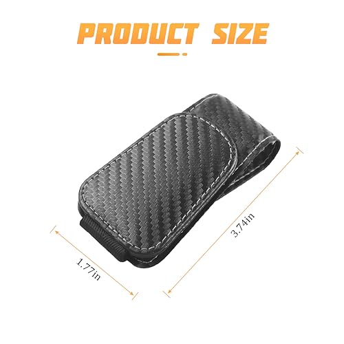 AICEL Sunglasses Holders for Car Sun Visor, Leather Eyeglasses Hanger Mounter, Magnetic Glasses Holder and Ticket Card Clip, Auto Interior Accessories Universal for SUV Pickup Truck (Gray)