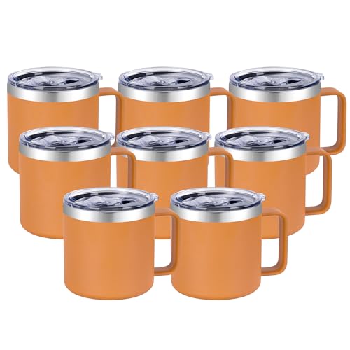 VEGOND 14 oz Insulated Coffee Mug Bulk with Handle, Stainless Steel Travel Coffee Mug with Lid...