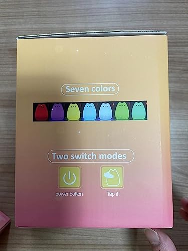 CHWARES Night Light for Kids, Cat Night Lights with Battery, 7 Color Changing Cat Lamp for Girls Room Decor, USB Rechargeable, Cute LED Cat Gifts for Baby, Children, Toddlers, Teen Girls, Nursery 14