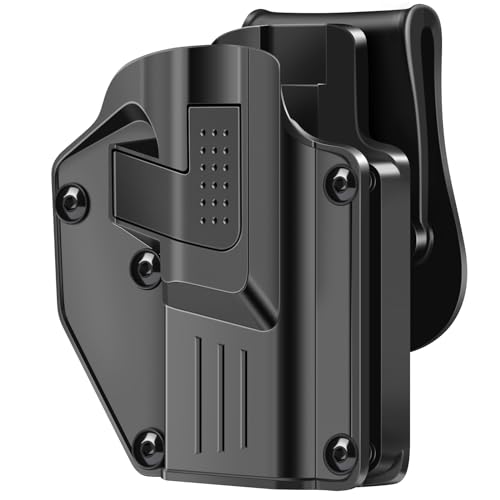 Universal Holster, Mega-Fit Pistol Holster Fits 300+ Popular Full Size and Compact Pistols : Glock 17/19,Taurus PT92/G3, Sig P365X/P320, Ruger Security 9, Beretta 92/92FS, 1911, Springfield and More