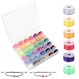 36 Rollen Gewachste Baumwollschnur, Spulen Nähmaschine 0,55mm x 10m, Nähmaschinen Zubehör...