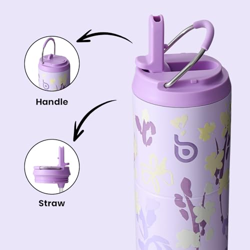 BOTTLE BOTTLE Edelstahl Trinkflasche 750ml Griff Auslaufsicher Purple Grown – Ansicht 2
