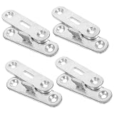 Anneome Staffa per Letto a Montaggio Superficiale, 4 Paia, Ferro, Argento
