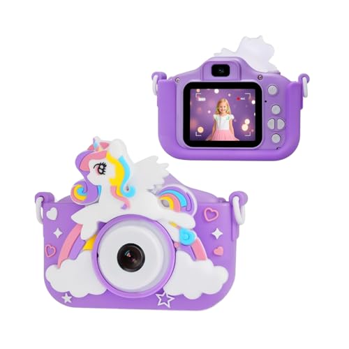 Image of Kids Digital Camera with Selfie Mode for Girls Boys, Unicorn Camera with 1080P Video Recording, 2 Inch Screen, 8X Zoom, Filters, Games & Music Player, Rechargeable Gift Toy for Kids Pink
