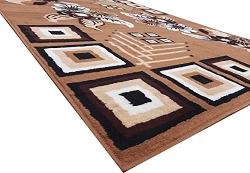 Image of Acrylic Rectangular Carpet for Hall | Mat for Living Room | 5x7 Feet Gold | Anti-Skid Carpets | Carpet for Bedroom Floor | Galicha for Hall | Home & Decor (150x195 CM - Gold Color)