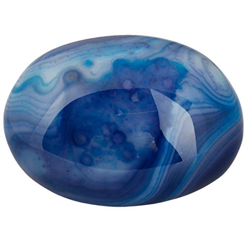 Mookaitedecor Blue Agate Pocket Palm Stone Worry Stones Therapy Crystal Healing Gemstone Irregular Shape #TOP1