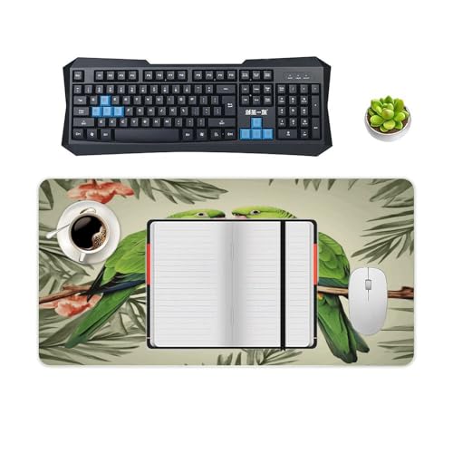 Couple Parrots Olive Mouse Pad grande antideslizante miniatura 4