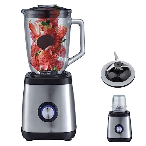 Smoothie Blender Food Processor Professional Shakes Blender Mill Icebreaker 2 Speed Control Electric Juicer Grinder with 21,000 Rpm for Fruit, Vegetables, Protein Shakes 1.5L BPA Free Pitcher 350W