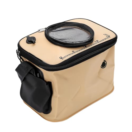 Cubo de pesca plegable para acampar al aire libre con tapa de malla 4