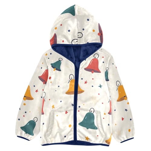Bell Christmas Girls Fleece Jacket Girls Fall Jacket Girls Zip Up Hoodie Girls Sherpa Jacket 2-10T