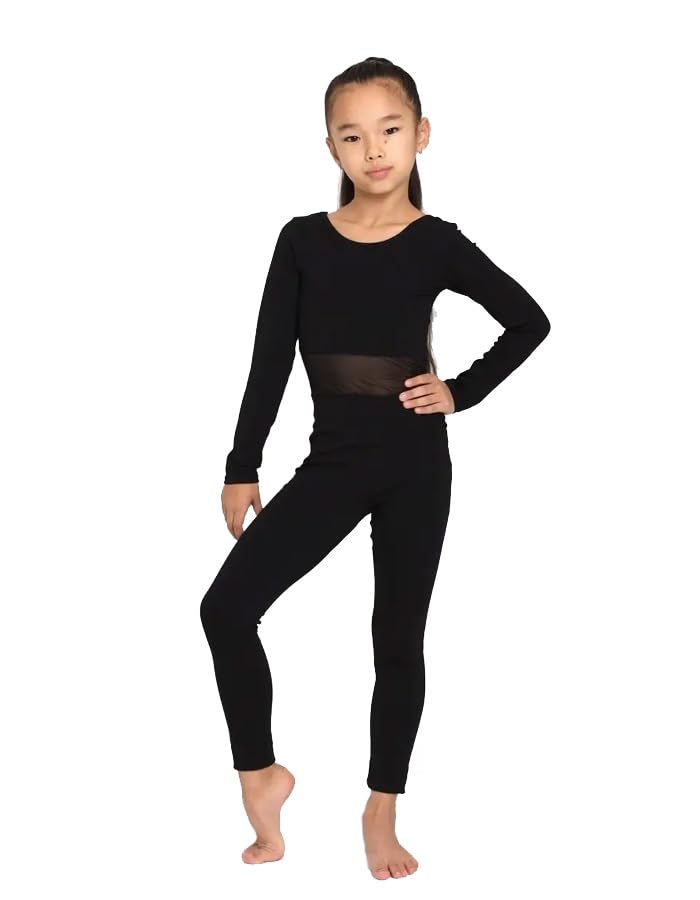 Justaucorps de Gymnastique Fille | Gymnastique Rythmique, Ballet, Danse et Acrobatie | Stretch 4 Directions, 92% Coton, Noir