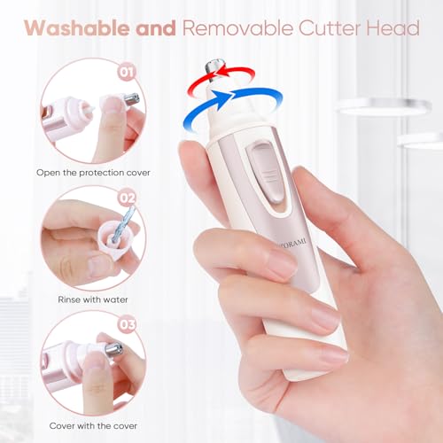 Image of Ear and Nose Hair Trimmer Clipper - 2026 Professional Painless Eyebrow & Facial Hair Trimmer for Men Women, Battery-Operated Trimmer with IPX7 Waterproof, Dual Edge Blades for Easy Cleansing Blue