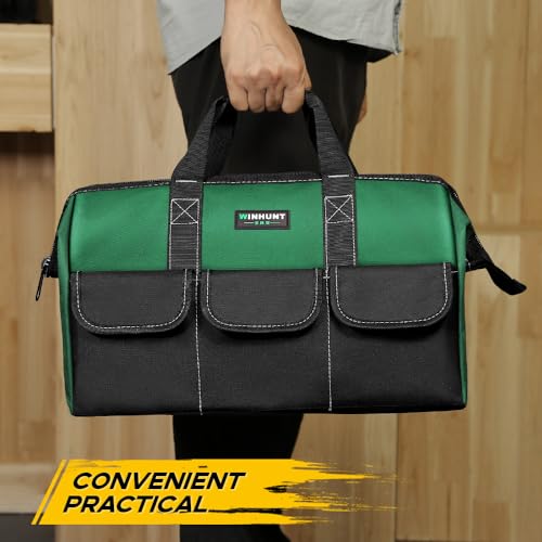 WINHUNT Werkzeugtasche 44×25×29cm, aus 1680D Polyester,mit 6 Multi-Taschen, Grün (17 zoll)