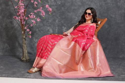 HerClozet pink kanjivaram silk saree – image 4