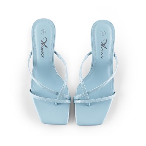 Athlefit Women's Strappy Kitten Heels Fashion Flip Flop Thong Blue Heel 10 by Athlefit - Used condition - Image 7