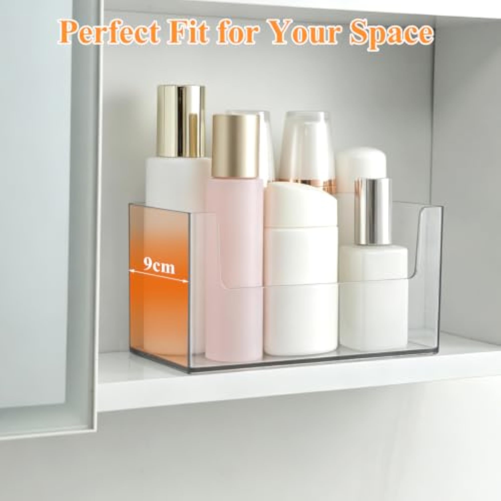2 Pack Clear Vanity Organisers for Mirror Cabinet